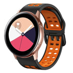 20mm Breathable Two-Color Silicone Watch Band, For Samsung Galaxy Watch 4 Classic 42mm, For Galaxy Watch Active 2