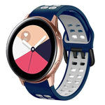 20mm Breathable Two-Color Silicone Watch Band, For Samsung Galaxy Watch 4 Classic 42mm, For Galaxy Watch Active 2
