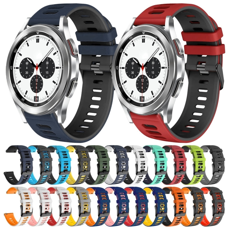 20mm 雙色矽膠錶帶，適用於 Samsung Galaxy Watch 4 Classic 42mm，Samsung Galaxy Watch Active 2