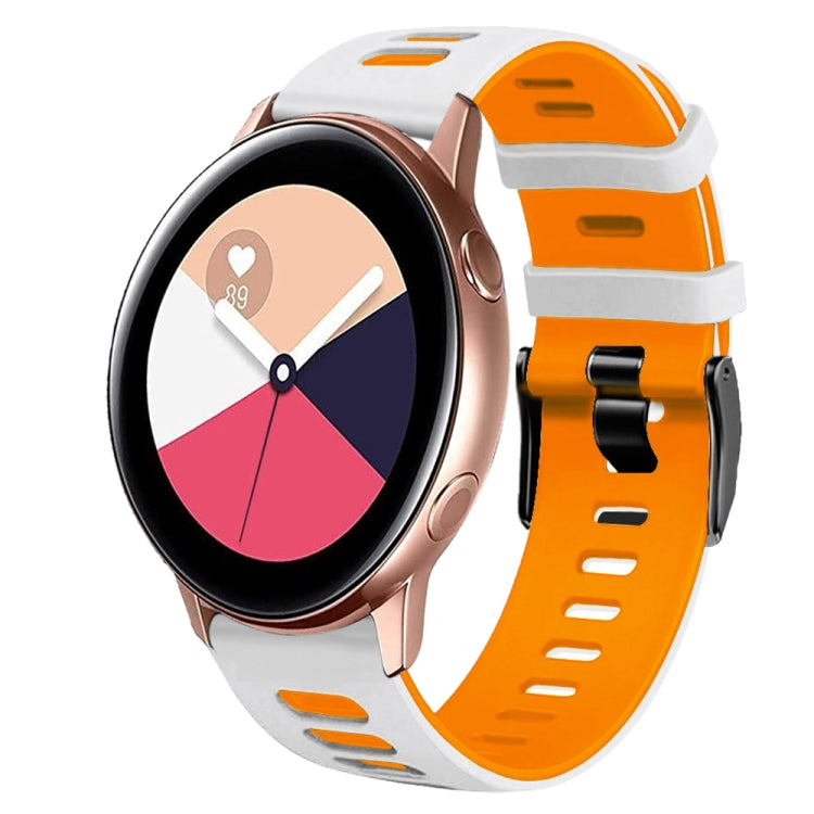 20mm 雙色矽膠錶帶，適用於 Samsung Galaxy Watch 4 Classic 42mm，Samsung Galaxy Watch Active 2