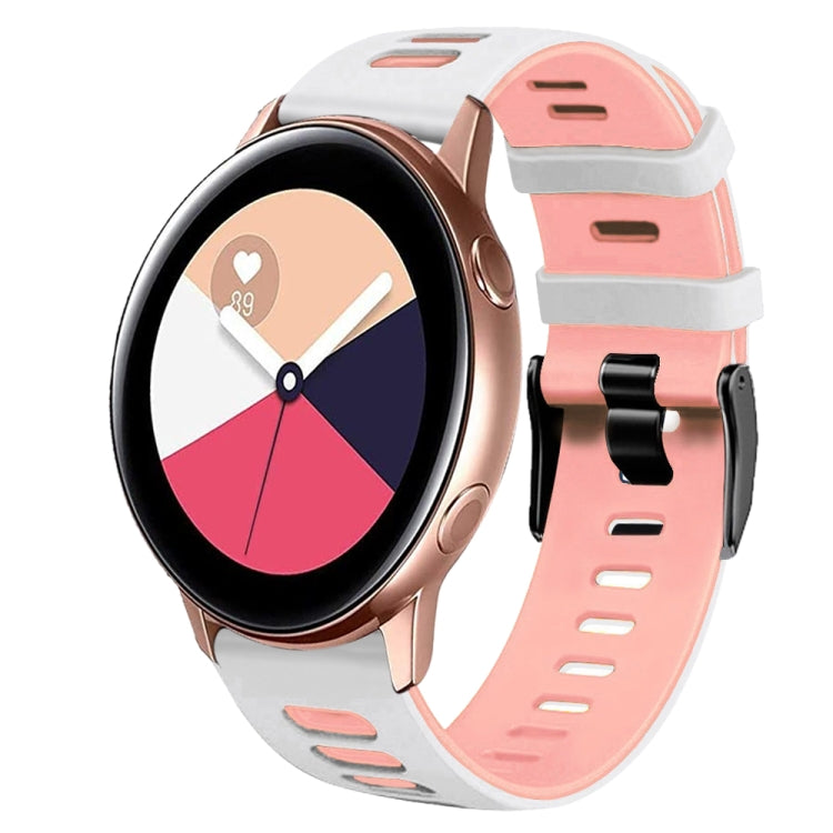 20mm 雙色矽膠錶帶，適用於 Samsung Galaxy Watch 4 Classic 42mm，Samsung Galaxy Watch Active 2
