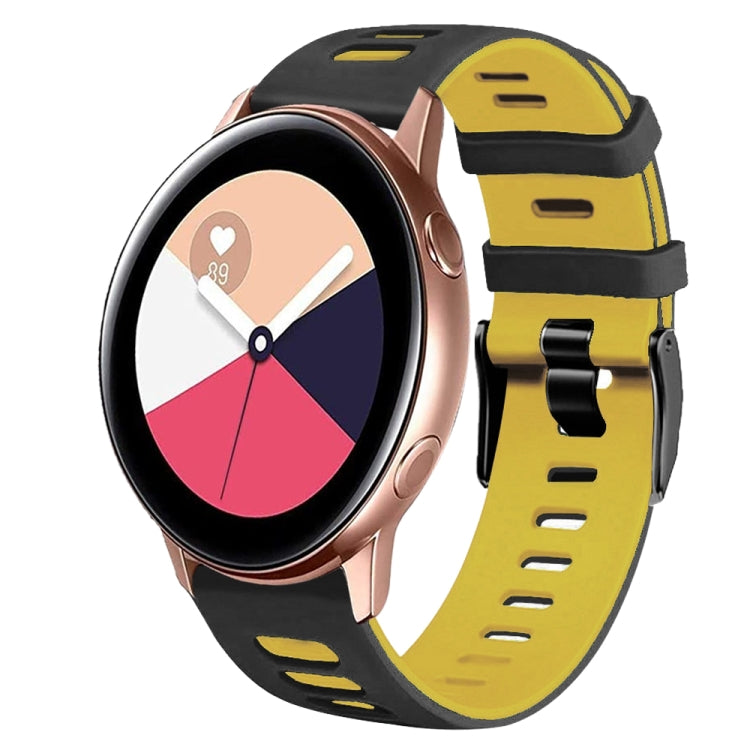 20mm 雙色矽膠錶帶，適用於 Samsung Galaxy Watch 4 Classic 42mm，Samsung Galaxy Watch Active 2