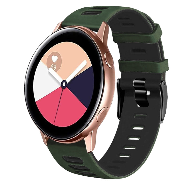 20mm 雙色矽膠錶帶，適用於 Samsung Galaxy Watch 4 Classic 42mm，Samsung Galaxy Watch Active 2