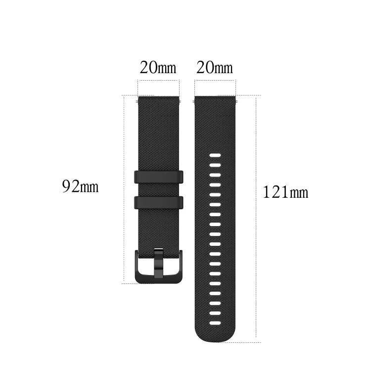 20mm Plaid Solid Color Silicone Watch Band, For Samsung Galaxy Watch4 44mm, For Samsung Galaxy Watch4 Classic 46mm, For Samsung Galaxy Watch4 Classic 42mm, For Samsung Galaxy Watch Active 2