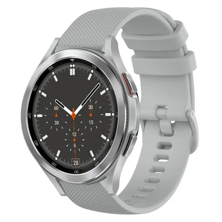20mm Plaid Solid Color Silicone Watch Band, For Samsung Galaxy Watch4 44mm, For Samsung Galaxy Watch4 Classic 46mm, For Samsung Galaxy Watch4 Classic 42mm, For Samsung Galaxy Watch Active 2