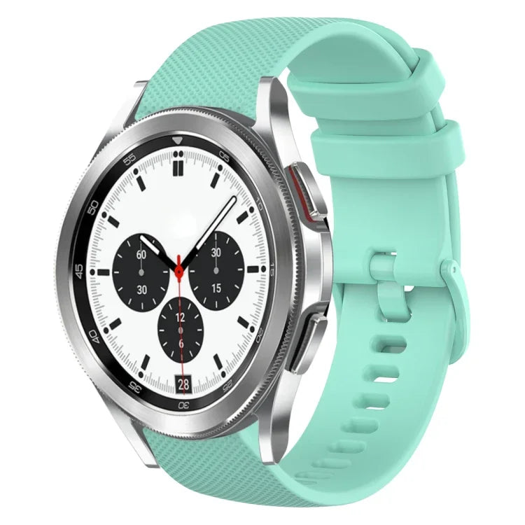 20mm Plaid Solid Color Silicone Watch Band, For Samsung Galaxy Watch4 44mm, For Samsung Galaxy Watch4 Classic 46mm, For Samsung Galaxy Watch4 Classic 42mm, For Samsung Galaxy Watch Active 2