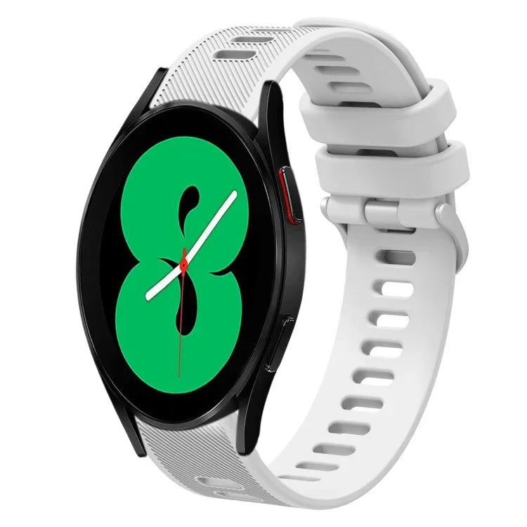 20毫米斜紋純色矽膠錶帶，適用於 Samsung Galaxy Watch4 44毫米，Samsung Galaxy Watch4 Classic 46毫米，Samsung Galaxy Watch4 Classic 42毫米，Samsung Galaxy Watch Active 2