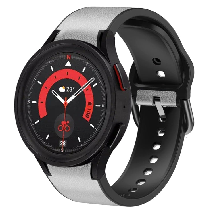 20mm 矽膠黏合皮革錶帶，適用於 Samsung Galaxy Watch 5 40mm，Samsung Galaxy Watch 5 44mm，Samsung Galaxy Watch 5 Pro 45mm，Samsung Galaxy Watch 4 40mm，Samsung Galaxy Watch 4 44mm