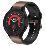 20mm 矽膠黏合皮革錶帶，適用於 Samsung Galaxy Watch 5 40mm，Samsung Galaxy Watch 5 44mm，Samsung Galaxy Watch 5 Pro 45mm，Samsung Galaxy Watch 4 40mm，Samsung Galaxy Watch 4 44mm