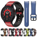 20mm 矽膠黏合皮革錶帶，適用於 Samsung Galaxy Watch 5 40mm，Samsung Galaxy Watch 5 44mm，Samsung Galaxy Watch 5 Pro 45mm，Samsung Galaxy Watch 4 40mm，Samsung Galaxy Watch 4 44mm