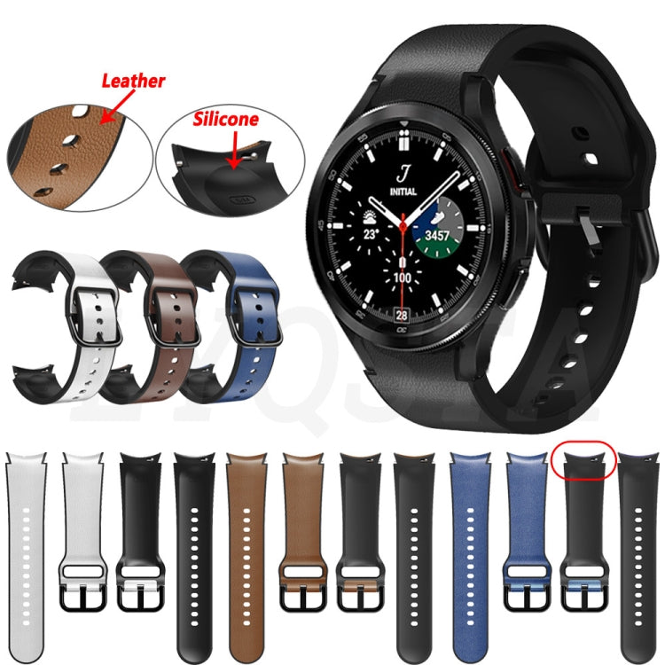 20mm 矽膠黏合皮革錶帶，適用於 Samsung Galaxy Watch 5 40mm，Samsung Galaxy Watch 5 44mm，Samsung Galaxy Watch 5 Pro 45mm，Samsung Galaxy Watch 4 40mm，Samsung Galaxy Watch 4 44mm