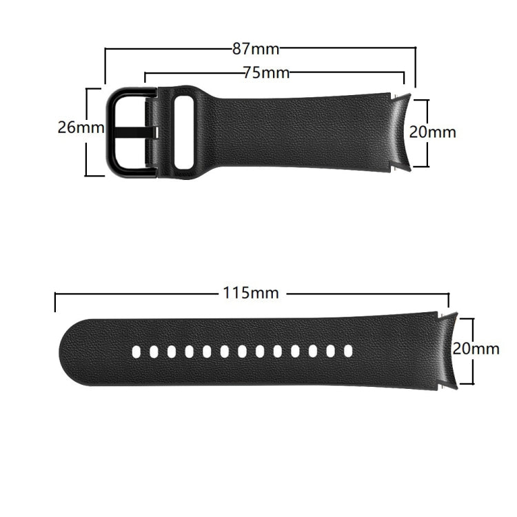 20mm 矽膠黏合皮革錶帶，適用於 Samsung Galaxy Watch 5 40mm，Samsung Galaxy Watch 5 44mm，Samsung Galaxy Watch 5 Pro 45mm，Samsung Galaxy Watch 4 40mm，Samsung Galaxy Watch 4 44mm