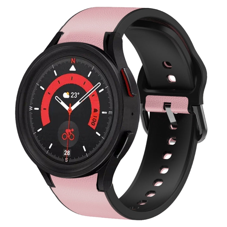 20mm 矽膠黏合皮革錶帶，適用於 Samsung Galaxy Watch 5 40mm，Samsung Galaxy Watch 5 44mm，Samsung Galaxy Watch 5 Pro 45mm，Samsung Galaxy Watch 4 40mm，Samsung Galaxy Watch 4 44mm