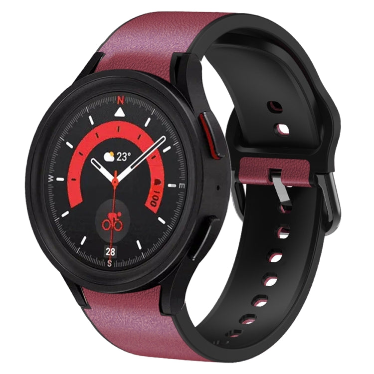 20mm 矽膠黏合皮革錶帶，適用於 Samsung Galaxy Watch 5 40mm，Samsung Galaxy Watch 5 44mm，Samsung Galaxy Watch 5 Pro 45mm，Samsung Galaxy Watch 4 40mm，Samsung Galaxy Watch 4 44mm