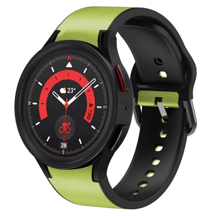 20mm 矽膠黏合皮革錶帶，適用於 Samsung Galaxy Watch 5 40mm，Samsung Galaxy Watch 5 44mm，Samsung Galaxy Watch 5 Pro 45mm，Samsung Galaxy Watch 4 40mm，Samsung Galaxy Watch 4 44mm