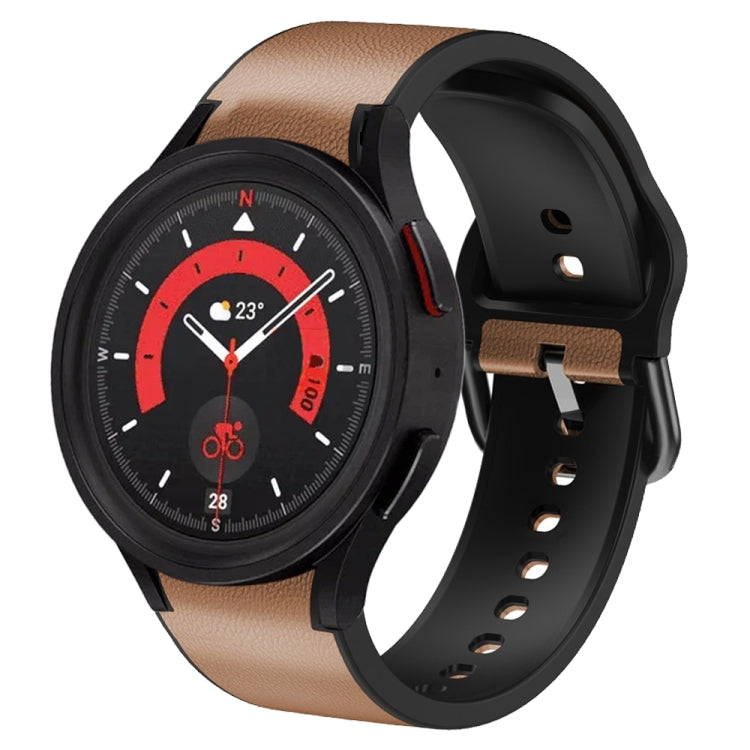 20mm 矽膠黏合皮革錶帶，適用於 Samsung Galaxy Watch 5 40mm，Samsung Galaxy Watch 5 44mm，Samsung Galaxy Watch 5 Pro 45mm，Samsung Galaxy Watch 4 40mm，Samsung Galaxy Watch 4 44mm
