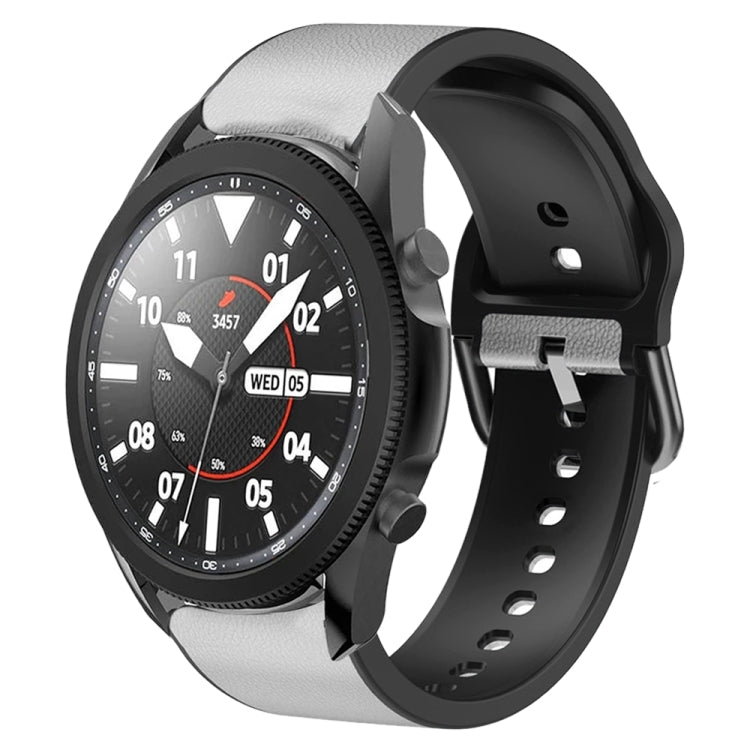 20mm 矽膠黏合皮革錶帶，適用於 Samsung Galaxy Watch 5 40mm，Samsung Galaxy Watch 5 44mm，Samsung Galaxy Watch 5 Pro 45mm，Samsung Galaxy Watch 4 40mm，Samsung Galaxy Watch 4 44mm