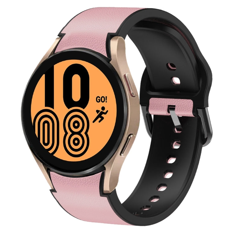 20mm 矽膠黏合皮革錶帶，適用於 Samsung Galaxy Watch 5 40mm，Samsung Galaxy Watch 5 44mm，Samsung Galaxy Watch 5 Pro 45mm，Samsung Galaxy Watch 4 40mm，Samsung Galaxy Watch 4 44mm