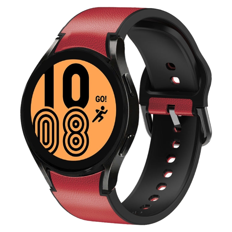 20mm 矽膠黏合皮革錶帶，適用於 Samsung Galaxy Watch 5 40mm，Samsung Galaxy Watch 5 44mm，Samsung Galaxy Watch 5 Pro 45mm，Samsung Galaxy Watch 4 40mm，Samsung Galaxy Watch 4 44mm