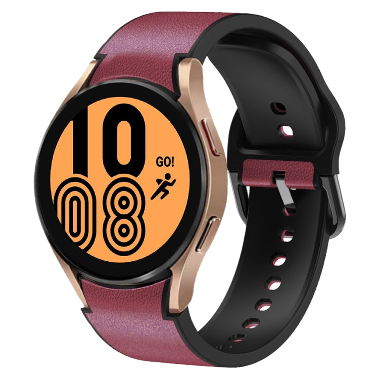 20mm 矽膠黏合皮革錶帶，適用於 Samsung Galaxy Watch 5 40mm，Samsung Galaxy Watch 5 44mm，Samsung Galaxy Watch 5 Pro 45mm，Samsung Galaxy Watch 4 40mm，Samsung Galaxy Watch 4 44mm