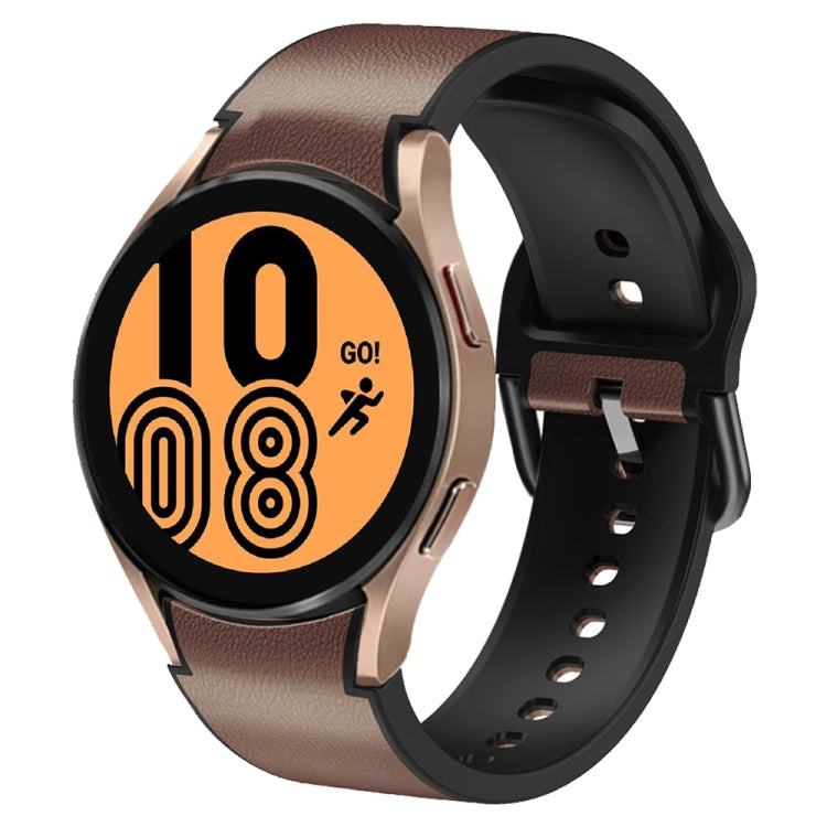 20mm 矽膠黏合皮革錶帶，適用於 Samsung Galaxy Watch 5 40mm，Samsung Galaxy Watch 5 44mm，Samsung Galaxy Watch 5 Pro 45mm，Samsung Galaxy Watch 4 40mm，Samsung Galaxy Watch 4 44mm