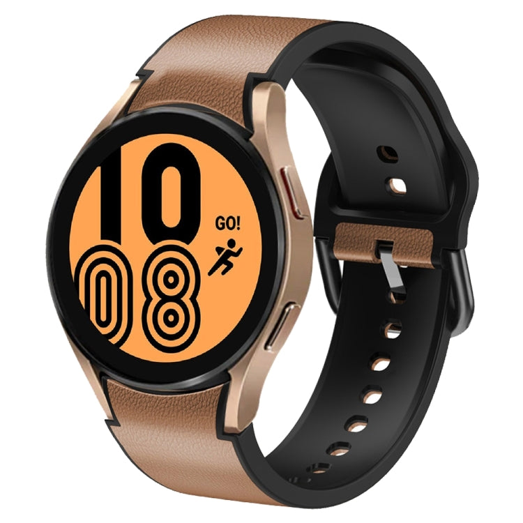20mm 矽膠黏合皮革錶帶，適用於 Samsung Galaxy Watch 5 40mm，Samsung Galaxy Watch 5 44mm，Samsung Galaxy Watch 5 Pro 45mm，Samsung Galaxy Watch 4 40mm，Samsung Galaxy Watch 4 44mm