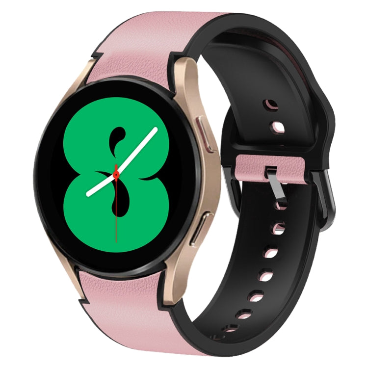 20mm 矽膠黏合皮革錶帶，適用於 Samsung Galaxy Watch 5 40mm，Samsung Galaxy Watch 5 44mm，Samsung Galaxy Watch 5 Pro 45mm，Samsung Galaxy Watch 4 40mm，Samsung Galaxy Watch 4 44mm