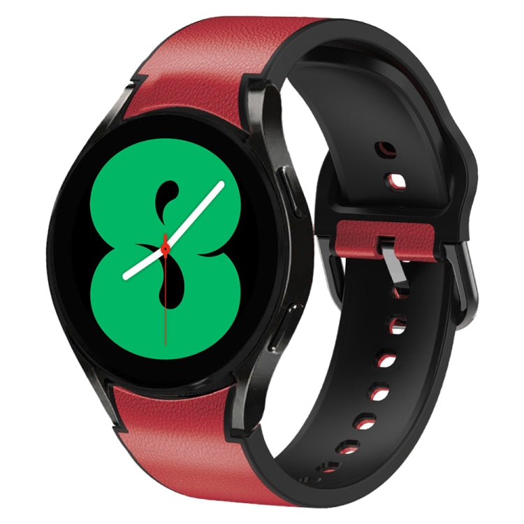 20mm 矽膠黏合皮革錶帶，適用於 Samsung Galaxy Watch 5 40mm，Samsung Galaxy Watch 5 44mm，Samsung Galaxy Watch 5 Pro 45mm，Samsung Galaxy Watch 4 40mm，Samsung Galaxy Watch 4 44mm