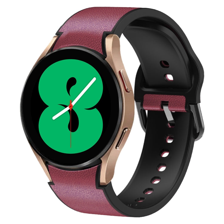 20mm 矽膠黏合皮革錶帶，適用於 Samsung Galaxy Watch 5 40mm，Samsung Galaxy Watch 5 44mm，Samsung Galaxy Watch 5 Pro 45mm，Samsung Galaxy Watch 4 40mm，Samsung Galaxy Watch 4 44mm