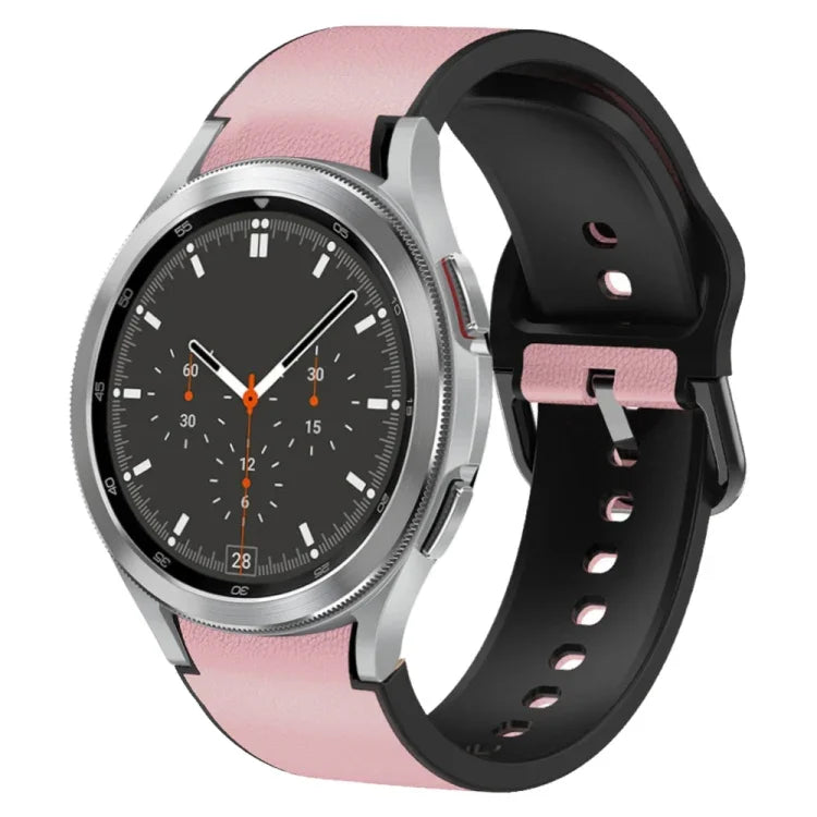 20mm 矽膠黏合皮革錶帶，適用於 Samsung Galaxy Watch 4 Classic 46mm，適用於 Samsung Galaxy Watch 4 Classic 42mm，適用於 Samsung Galaxy Watch Active 2