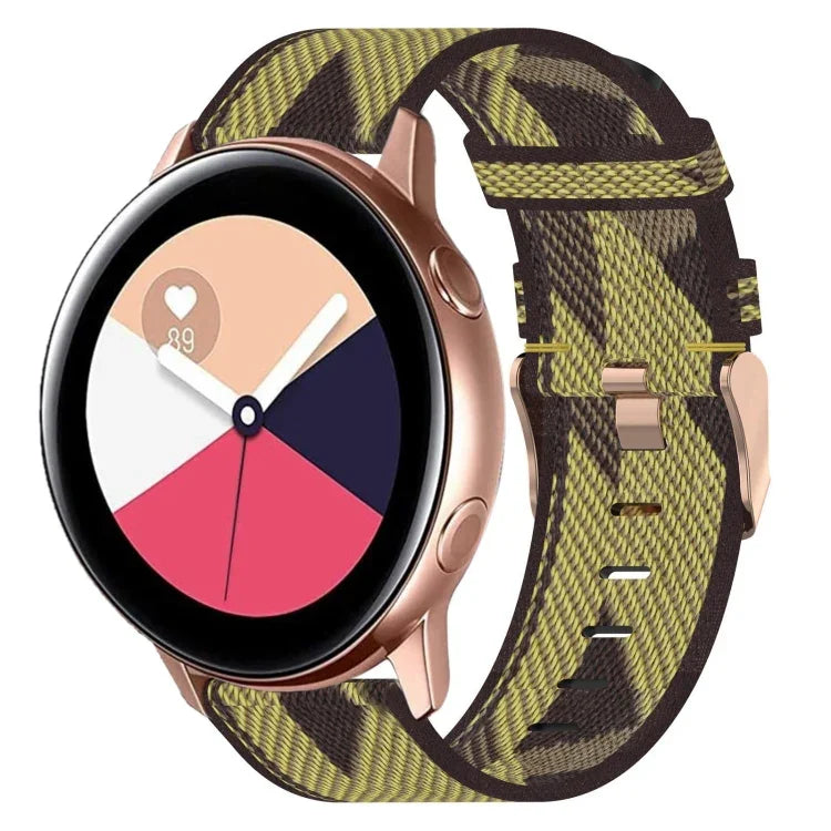 20mm Nylon Woven Watch Band, For Samsung Galaxy Watch4 Classic 42mm, For Samsung Galaxy Watch Active 2