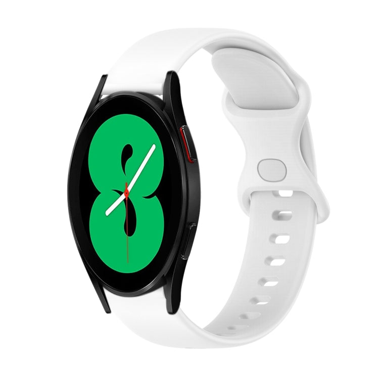 20mm 蝴蝶扣純色矽膠錶帶，適用於 Samsung Galaxy Watch4 44mm，適用於 Samsung Galaxy Watch4 Classic 46mm，適用於 Samsung Galaxy Watch4 Classic 42mm，適用於 Samsung Galaxy Watch Active 2