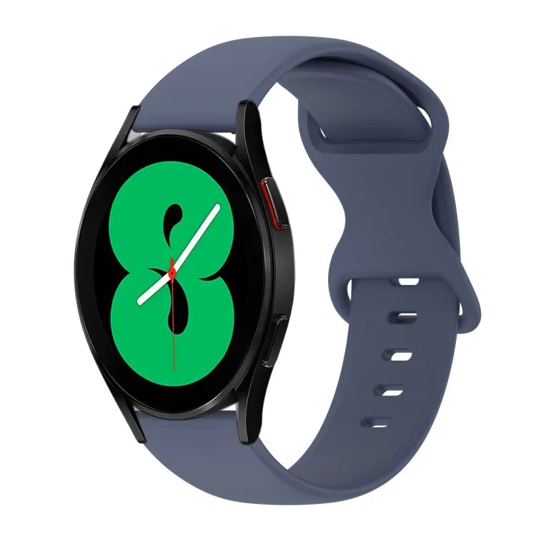 20mm 蝴蝶扣純色矽膠錶帶，適用於Samsung Galaxy Watch 4 44mm，適用於Samsung Galaxy Watch 4 Classic 46mm，適用於Samsung Galaxy Watch 4 Classic 42mm，適用於Samsung Galaxy Watch Active 2