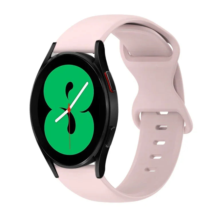 20mm 蝴蝶扣純色矽膠錶帶，適用於Samsung Galaxy Watch 4 44mm，適用於Samsung Galaxy Watch 4 Classic 46mm，適用於Samsung Galaxy Watch 4 Classic 42mm，適用於Samsung Galaxy Watch Active 2