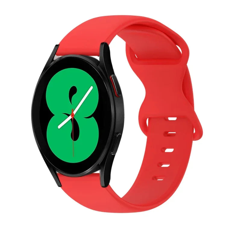 20mm 蝴蝶扣純色矽膠錶帶，適用於Samsung Galaxy Watch 4 44mm，適用於Samsung Galaxy Watch 4 Classic 46mm，適用於Samsung Galaxy Watch 4 Classic 42mm，適用於Samsung Galaxy Watch Active 2
