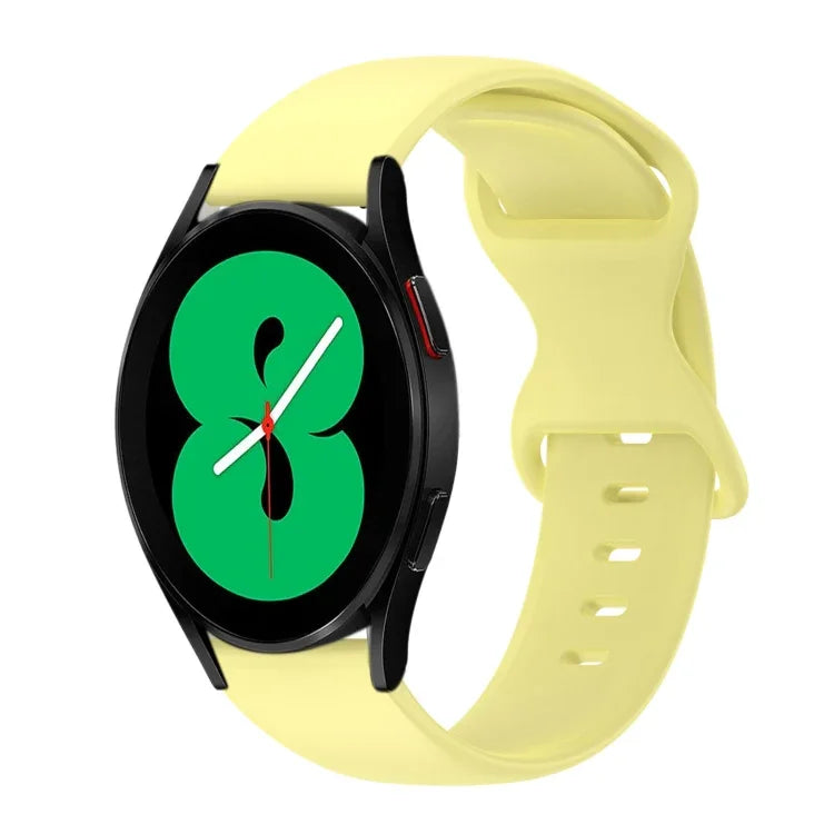 20mm 蝴蝶扣純色矽膠錶帶，適用於Samsung Galaxy Watch 4 44mm，適用於Samsung Galaxy Watch 4 Classic 46mm，適用於Samsung Galaxy Watch 4 Classic 42mm，適用於Samsung Galaxy Watch Active 2