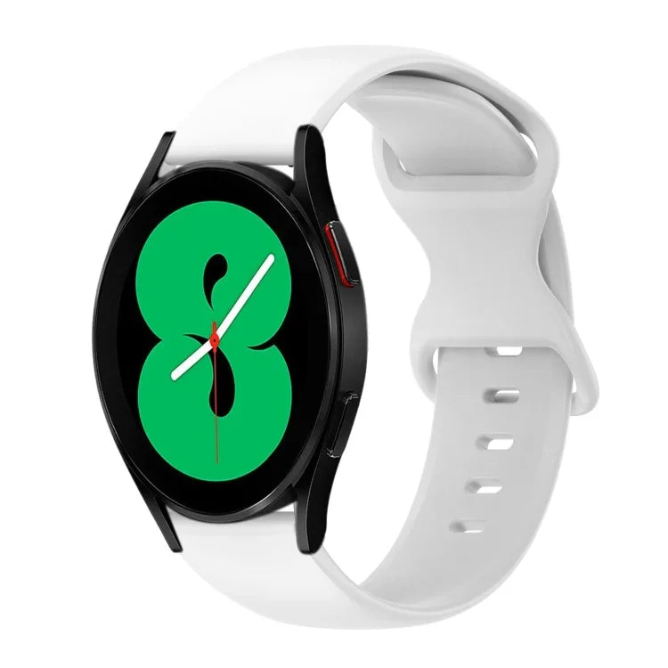 20mm 蝴蝶扣純色矽膠錶帶，適用於Samsung Galaxy Watch 4 44mm，適用於Samsung Galaxy Watch 4 Classic 46mm，適用於Samsung Galaxy Watch 4 Classic 42mm，適用於Samsung Galaxy Watch Active 2