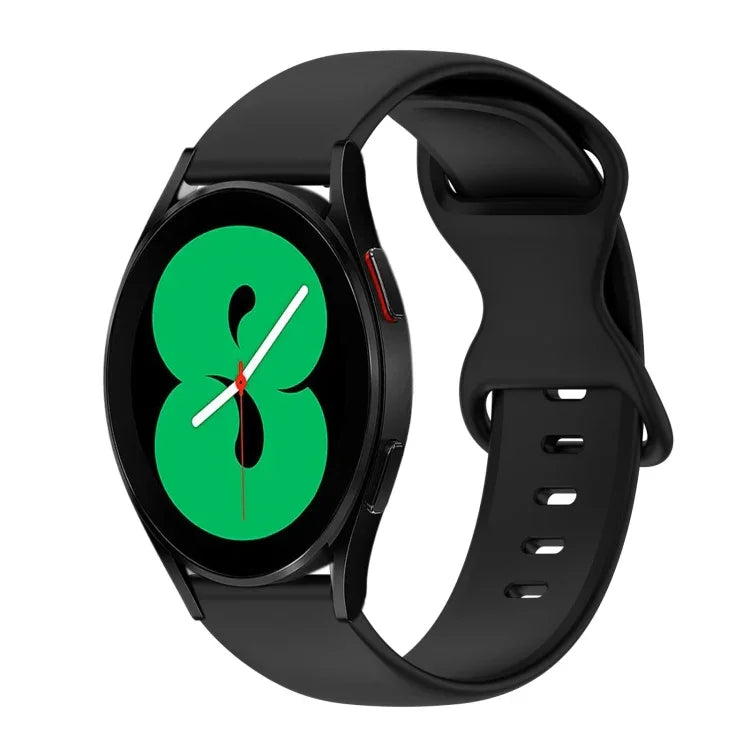20mm 蝴蝶扣純色矽膠錶帶，適用於Samsung Galaxy Watch 4 44mm，適用於Samsung Galaxy Watch 4 Classic 46mm，適用於Samsung Galaxy Watch 4 Classic 42mm，適用於Samsung Galaxy Watch Active 2