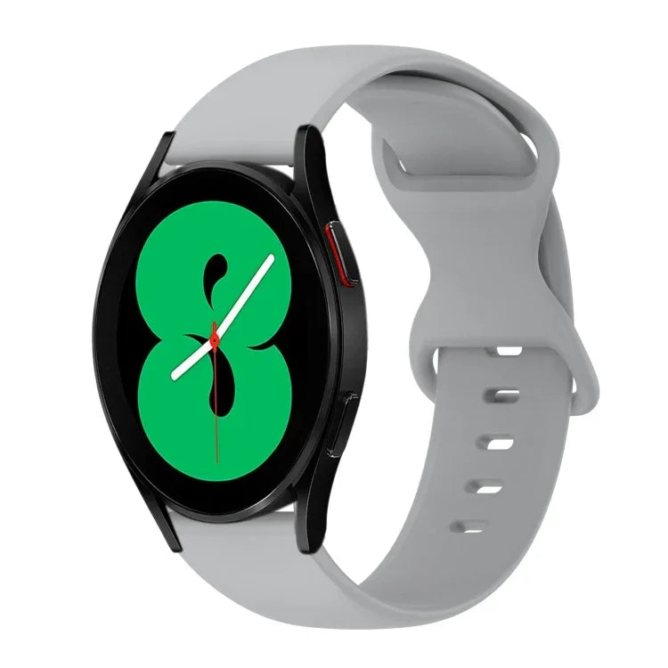 20mm 蝴蝶扣純色矽膠錶帶，適用於Samsung Galaxy Watch 4 44mm，適用於Samsung Galaxy Watch 4 Classic 46mm，適用於Samsung Galaxy Watch 4 Classic 42mm，適用於Samsung Galaxy Watch Active 2