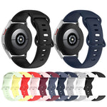 20mm 蝴蝶扣純色矽膠錶帶，適用於Samsung Galaxy Watch 4 44mm，適用於Samsung Galaxy Watch 4 Classic 46mm，適用於Samsung Galaxy Watch 4 Classic 42mm，適用於Samsung Galaxy Watch Active 2