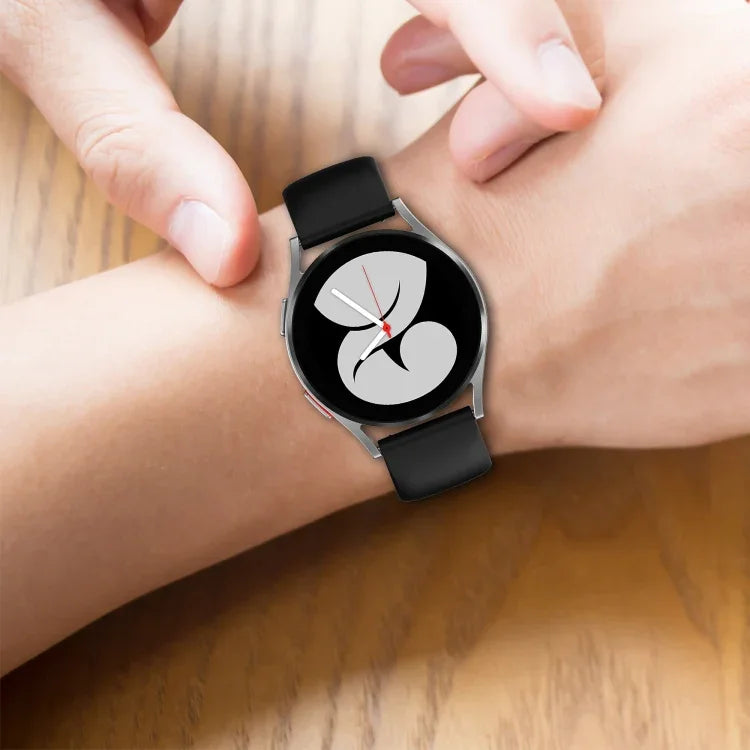 20mm 蝴蝶扣純色矽膠錶帶，適用於Samsung Galaxy Watch 4 44mm，適用於Samsung Galaxy Watch 4 Classic 46mm，適用於Samsung Galaxy Watch 4 Classic 42mm，適用於Samsung Galaxy Watch Active 2