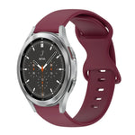 20mm 蝴蝶扣純色矽膠錶帶，適用於Samsung Galaxy Watch 4 44mm，適用於Samsung Galaxy Watch 4 Classic 46mm，適用於Samsung Galaxy Watch 4 Classic 42mm，適用於Samsung Galaxy Watch Active 2
