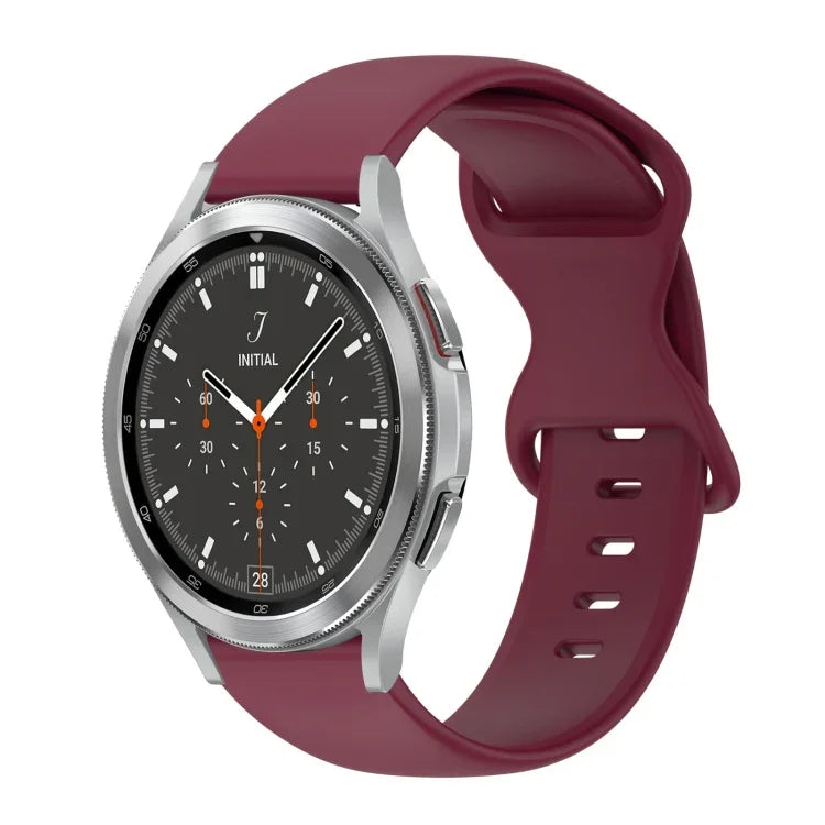 20mm 蝴蝶扣純色矽膠錶帶，適用於Samsung Galaxy Watch 4 44mm，適用於Samsung Galaxy Watch 4 Classic 46mm，適用於Samsung Galaxy Watch 4 Classic 42mm，適用於Samsung Galaxy Watch Active 2