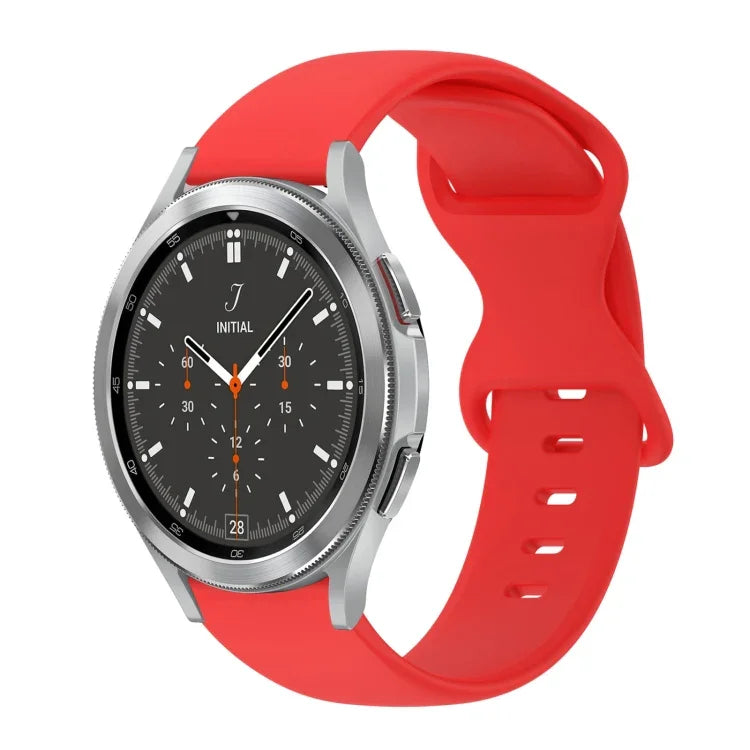 20mm 蝴蝶扣純色矽膠錶帶，適用於Samsung Galaxy Watch 4 44mm，適用於Samsung Galaxy Watch 4 Classic 46mm，適用於Samsung Galaxy Watch 4 Classic 42mm，適用於Samsung Galaxy Watch Active 2