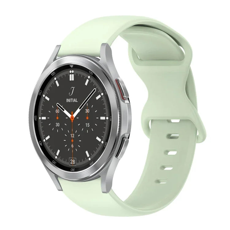 20mm 蝴蝶扣純色矽膠錶帶，適用於Samsung Galaxy Watch 4 44mm，適用於Samsung Galaxy Watch 4 Classic 46mm，適用於Samsung Galaxy Watch 4 Classic 42mm，適用於Samsung Galaxy Watch Active 2
