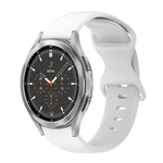 20mm 蝴蝶扣純色矽膠錶帶，適用於Samsung Galaxy Watch 4 44mm，適用於Samsung Galaxy Watch 4 Classic 46mm，適用於Samsung Galaxy Watch 4 Classic 42mm，適用於Samsung Galaxy Watch Active 2