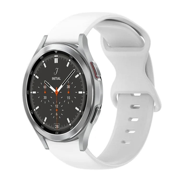 20mm 蝴蝶扣純色矽膠錶帶，適用於Samsung Galaxy Watch 4 44mm，適用於Samsung Galaxy Watch 4 Classic 46mm，適用於Samsung Galaxy Watch 4 Classic 42mm，適用於Samsung Galaxy Watch Active 2