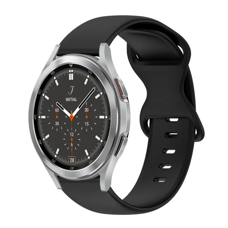 20mm 蝴蝶扣純色矽膠錶帶，適用於Samsung Galaxy Watch 4 44mm，適用於Samsung Galaxy Watch 4 Classic 46mm，適用於Samsung Galaxy Watch 4 Classic 42mm，適用於Samsung Galaxy Watch Active 2