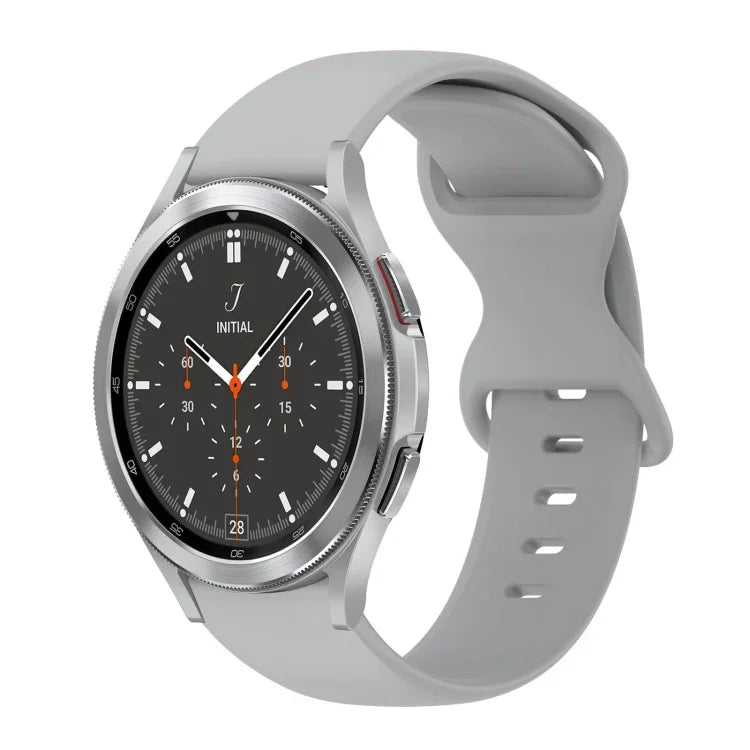 20mm 蝴蝶扣純色矽膠錶帶，適用於Samsung Galaxy Watch 4 44mm，適用於Samsung Galaxy Watch 4 Classic 46mm，適用於Samsung Galaxy Watch 4 Classic 42mm，適用於Samsung Galaxy Watch Active 2