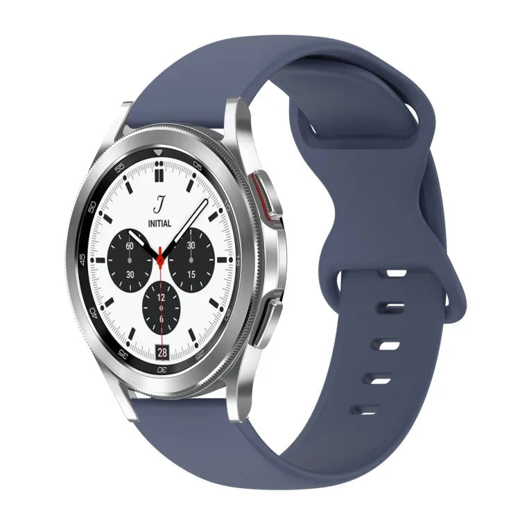 20mm 蝴蝶扣純色矽膠錶帶，適用於Samsung Galaxy Watch 4 44mm，適用於Samsung Galaxy Watch 4 Classic 46mm，適用於Samsung Galaxy Watch 4 Classic 42mm，適用於Samsung Galaxy Watch Active 2